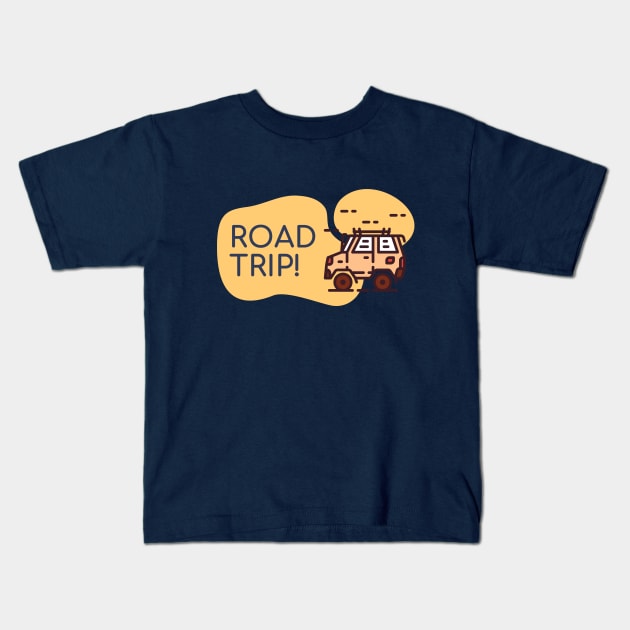 Raod Trip Kids T-Shirt by Riyo